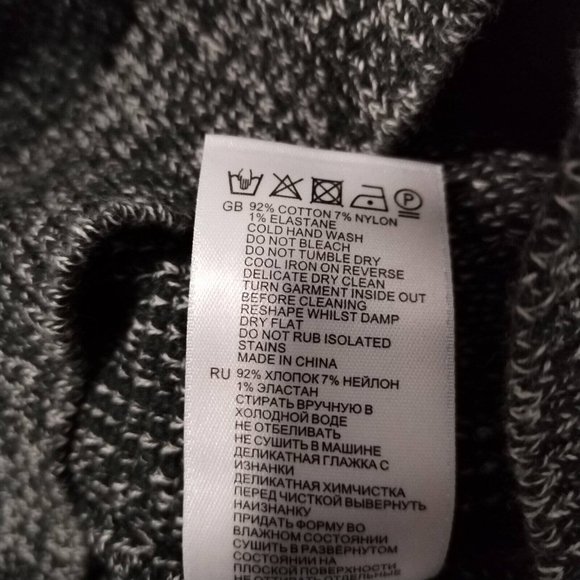 Reiss Jumper Mens XS Tiger Grey Chunky Tight Knit Contrasting Trim Crew Heavy - Picture 4 of 13